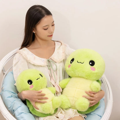 30/40cm Cute Green Turtle Plushies Hug Pillow Big Eyes Kawaii Tortoise Soft Toy Birthday Gift For Girl Friend Sleep Companion