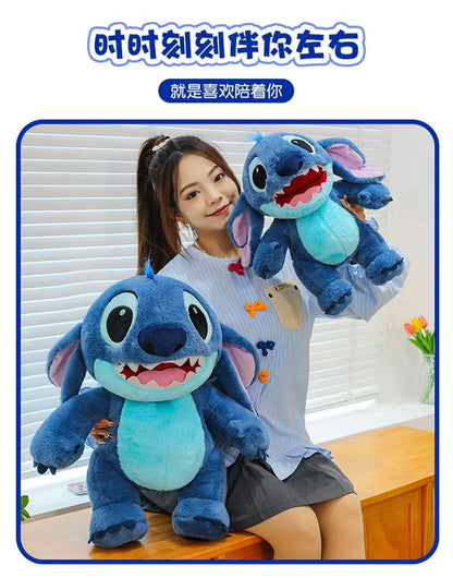 Disney Lilo & Stitch Plush Toys Kawaii Anime Plushie Dolls Open Mouth Stitch Soft Pillows Stuffed 30-60cm Gifts for Childrens