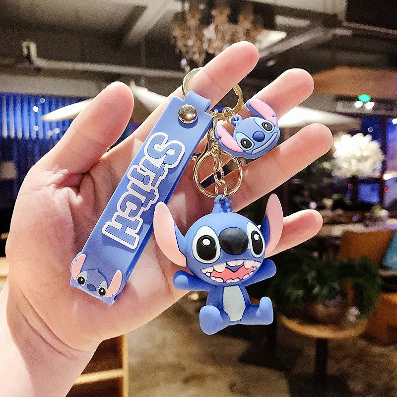 Disney Stitch Keychain Cartoon Cute Lilo & Stitch Keyrings,Durable Anime Keychains for Women Men Kids,Multi-Color Gift Ornaments