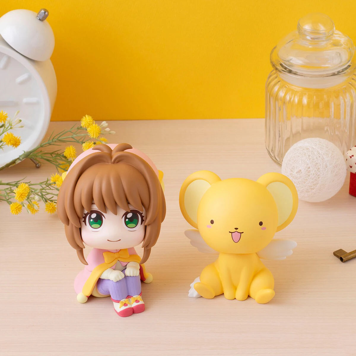 10cm Card Captor Sakura Anime Figure Look Up Kinomoto Sakura Action Figure Q Version Cerberus Figurine PVC Collection Model Toys