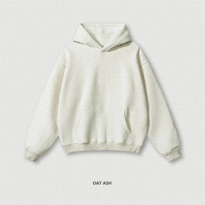 ZODF New 2024 Autumn Winter Men 345gsm Fleece Hoodies Unisex Women Relax Fit Warm Solid Hooded Pullovers Sweatshirts HY0863