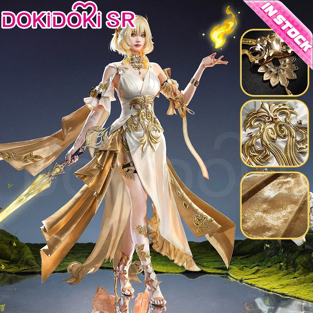 IN STOCK Aglaea Cosplay Costume Game Honkai: Star Rail DokiDoki-SR HSR Women Golden Gorgeous Dress Aglaea Halloween Wig