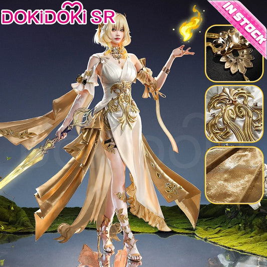 IN STOCK Aglaea Cosplay Costume Game Honkai: Star Rail DokiDoki-SR HSR Women Golden Gorgeous Dress Aglaea Halloween Wig
