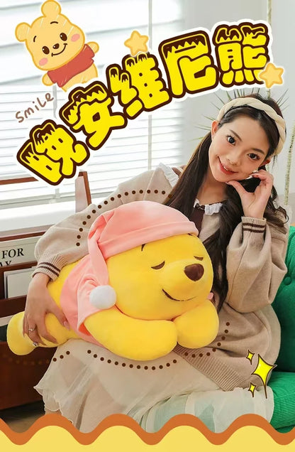 35CM-80CM New Disney Winnie The Pooh Plush Toy Cute Cartoon Bear Stuffed Doll Soft Anime Pillow Kawaii Souvenir Birthday Gift