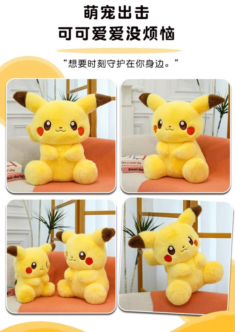 35/45/60CM Pikachu Pokémon Plushie Cartoon Anime Kawaii Peluche Comfortable Soft Doll Cushion Children Room Decoration Toy Gift