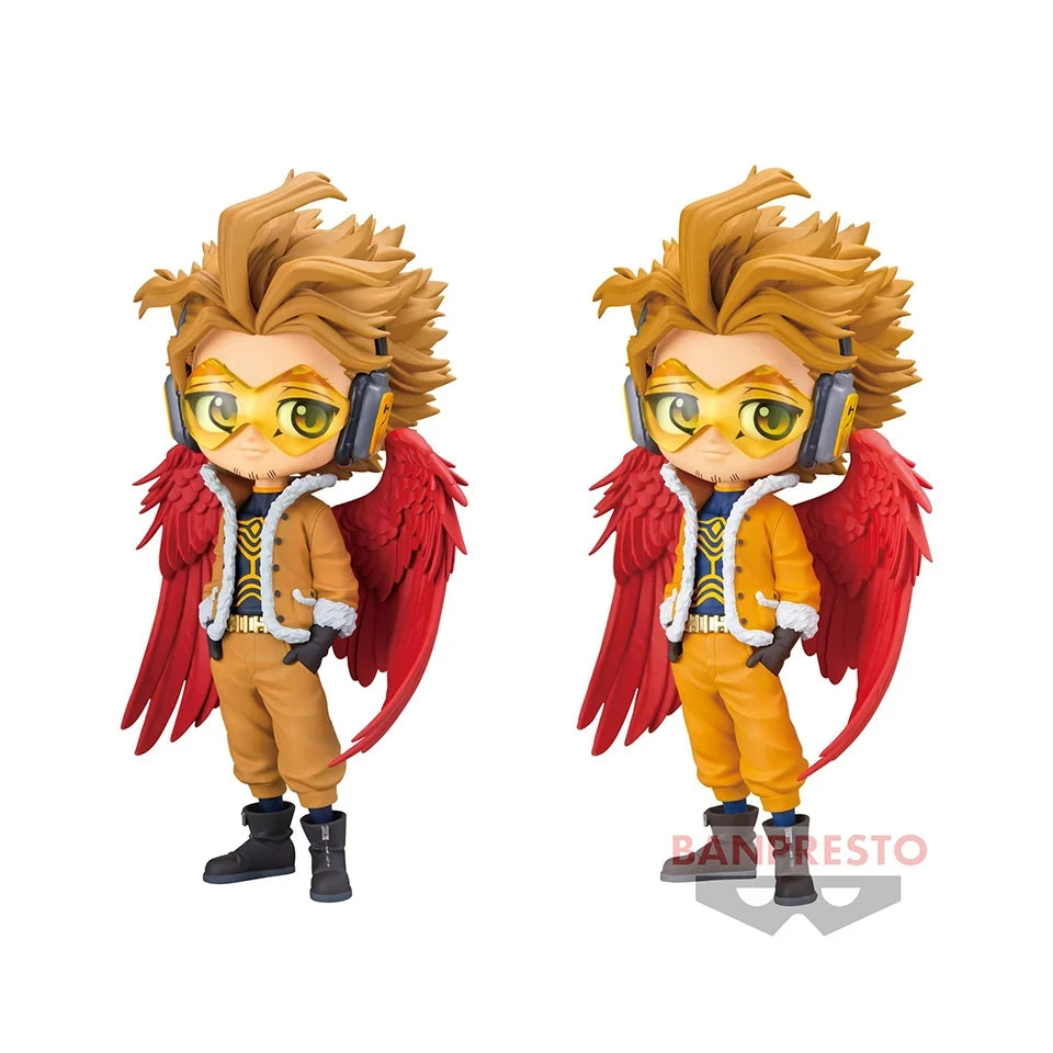 Bandai Original In Stock Banpresto My Hero Academia 10Cm The Q Posket of Hawks Pvc Figurine Model Cute Boxed Toys Gifts