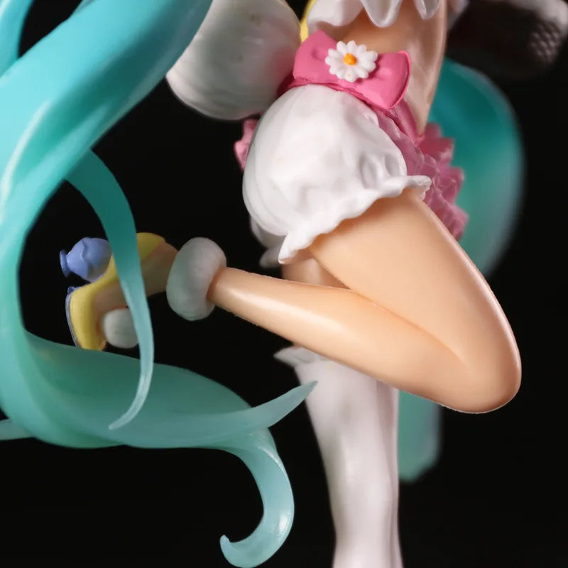 23cm Hatsune Miku Anime Figure PVC Model Doll with Rabbit Ears Kawaii Collectible Ornament Christmas Toy Gift - No box
