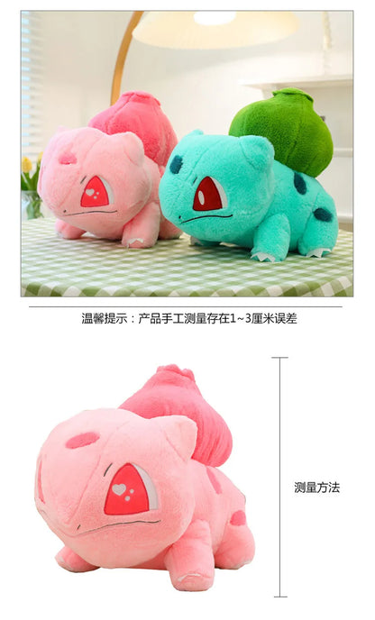 60cm Big Size Pokemon Bulbasaur Cartoon Anime Plush Stuffed Doll Garlic Frog Room Decorated with Cartoon Peluche Pillow Gift