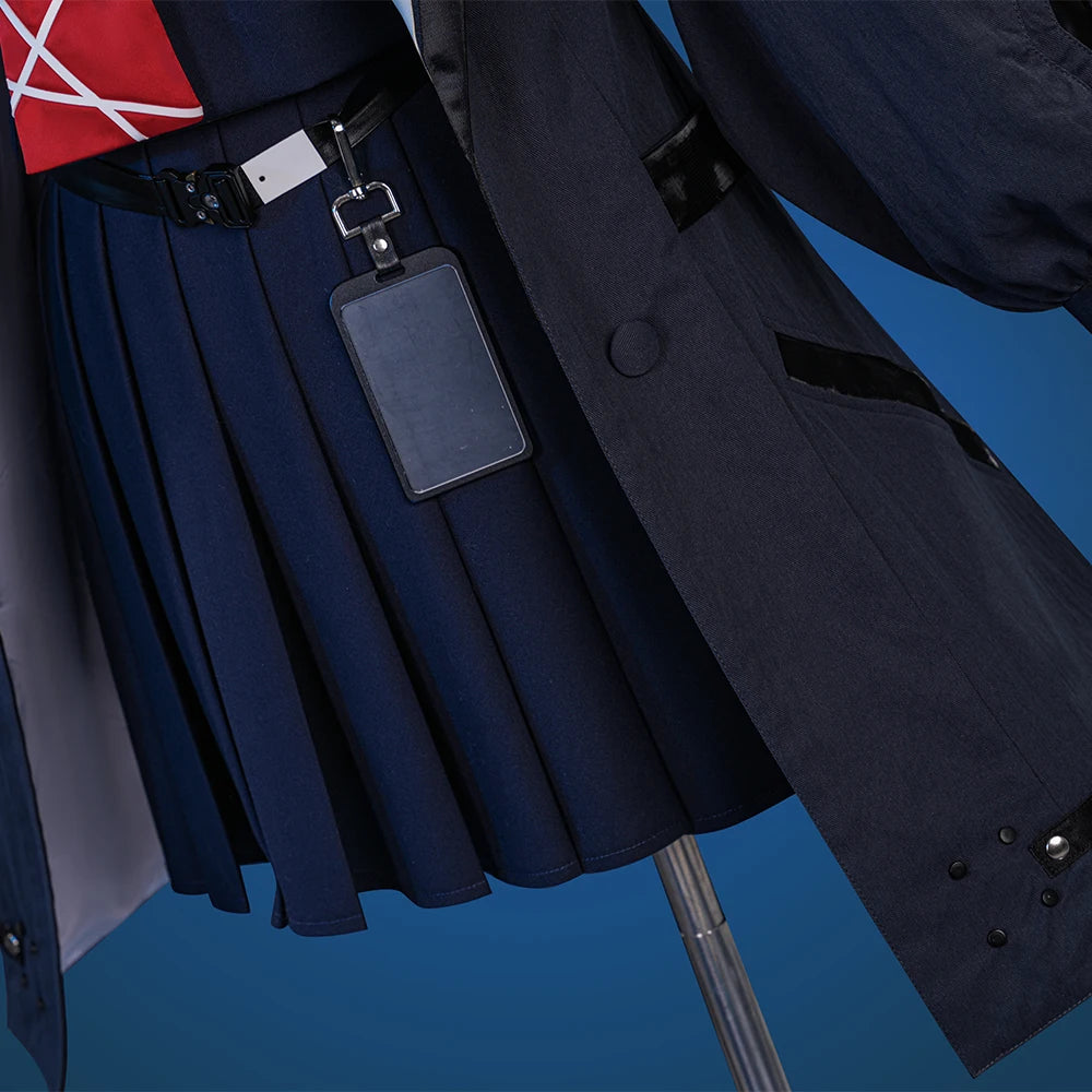 Wuthering Waves Chisa Cosplay Costume Wig Jacket Uniform Headwear Tattoo Sticker Socks Halloween Party for Women Girls Accessory