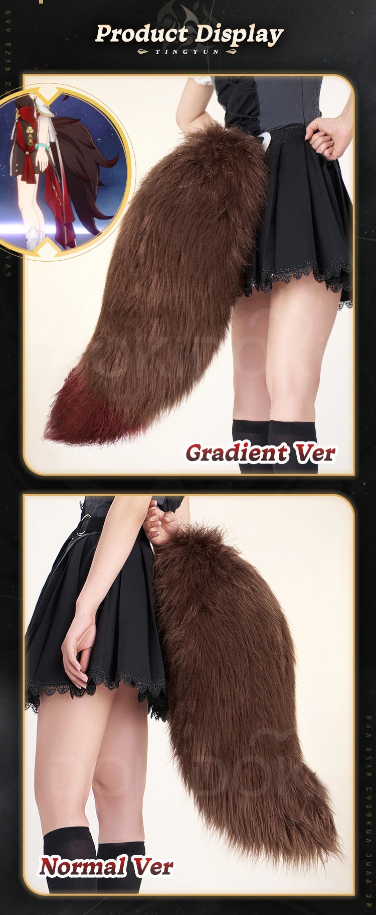 IN STOCK Jiaoqiu Tingyun Fugue Tail Ears Cosplay Props Game Honkai: Star Rail Cosplay DokiDoki Cute FoxEars Tail Foxian