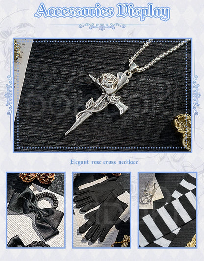 IN STOCK Asukaa Reii Cosplay Costume Anime DokiDoki-R Wome Black White Gothic Dress Asukaa Cosplay Halloween Costume