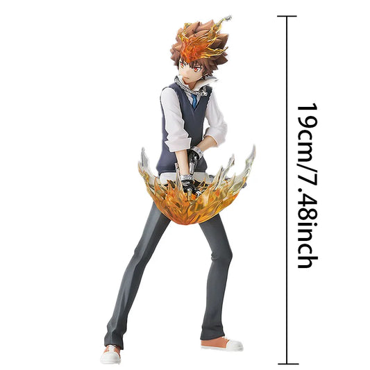 19cm Katekyou Hitman REBORN! Anime Figure Sawada Tsunayoshi Action Figure Standing Handsome Man Figurine PVC Collection Doll Toy