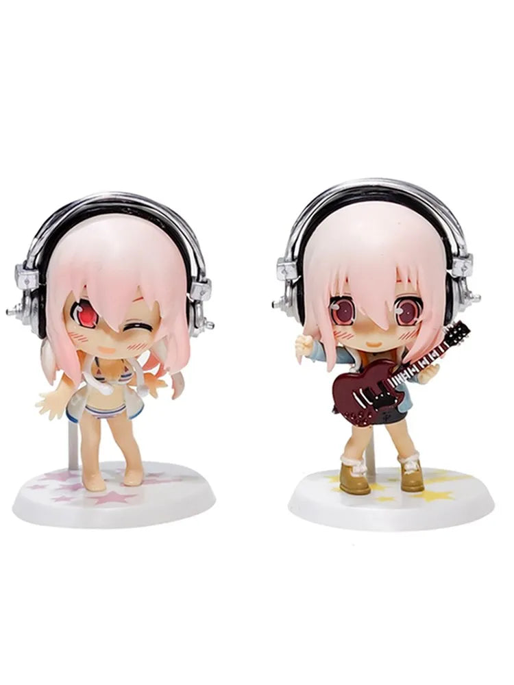 5 Styles Super Sonic Japanese Anime Character Model Super Sonic Work-set Collection Swimsuit Movable PVC Material 10CM Doll