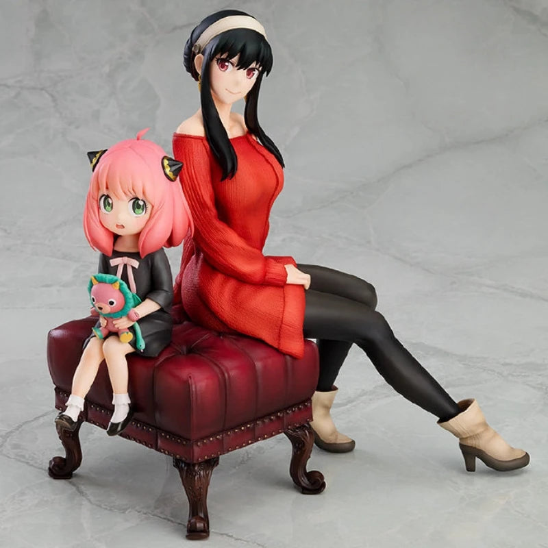 15cm Spy×Family Anya Forger and Yor Sitting on Sofa Anime Figure Model Statue Desktop Decoration Toy
