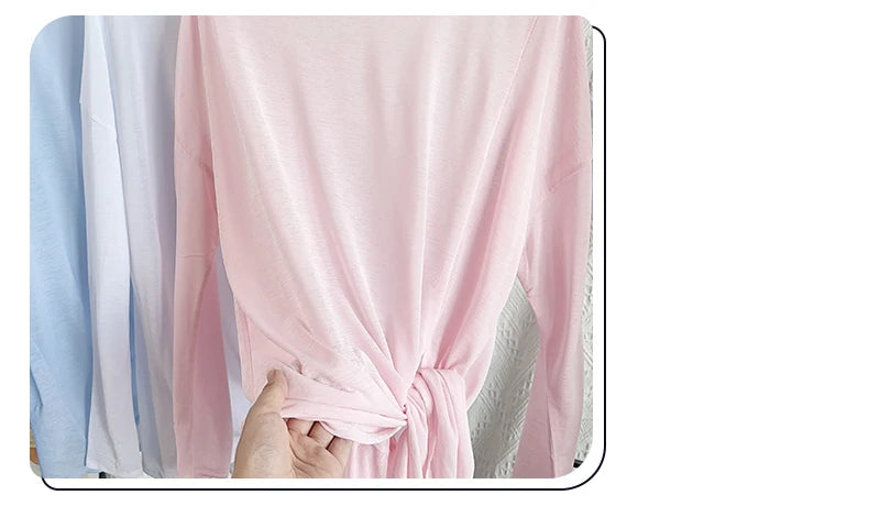 Women’s Long Sleeve Yoga Shirt O-Neck Breathable Loose Fit Sports Top for Running Pilates Gym Fitness