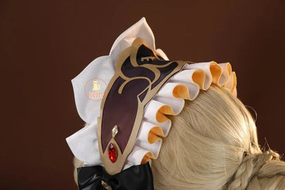 Genshin Impact Sandrone Cosplay Costume Wig Marionette Dress Headwear Eleven Fatui Harbingers Halloween Women Girls Role Play