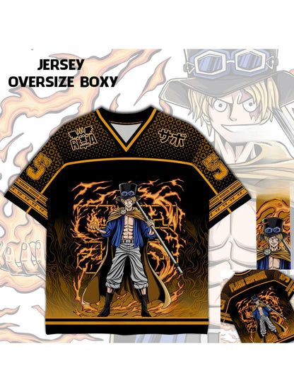 55 Jersey One Piece Sabo Anime Y2k Korean Style Kpop Baseball Hockey T-shirt Fashion Streetwear Anime Daily Unisex Tops Tees
