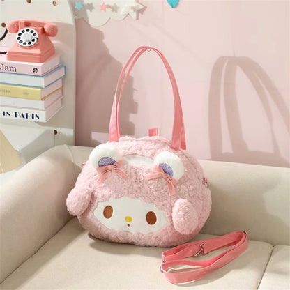 Sanrio Cinnamoroll Shoulder Bag Multipurpose Handbag Kawaii Backpack Messenger Bag Plush Bag My Melody Sweet Piano Lolita Bag