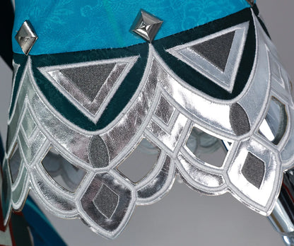 Lan Yan Cosplay Costume Wig Dress Genshin Impact Headwear Liyue Spring Woven From Jade Halloween Party for Women Girls Accessory