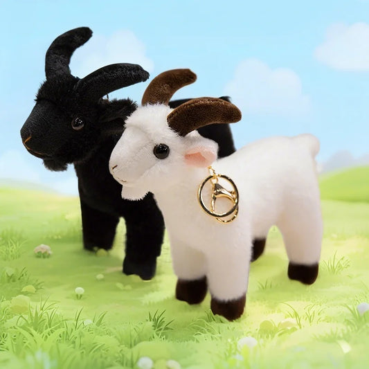 Cute Goat Plush Toy Bag Pendant Keychain Accessories Kawaii Sheep Cartoon Stuffed Animal Doll Kid Birthday Xmas Gift