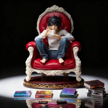 Death Note Gk L Sitting Pose Statue Figure - Cute & Adorable Style, Room & Desk Decoration, Boxed Collectible, Perfect Gift