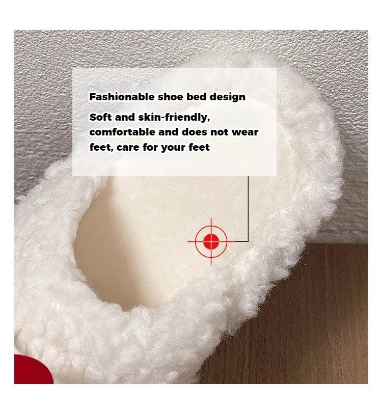 New Sanrio Sweet Hello Kitty Warm Cotton Slippers For Student Dormitory Comfortable One Word Hairy Adult Cotton Slippers