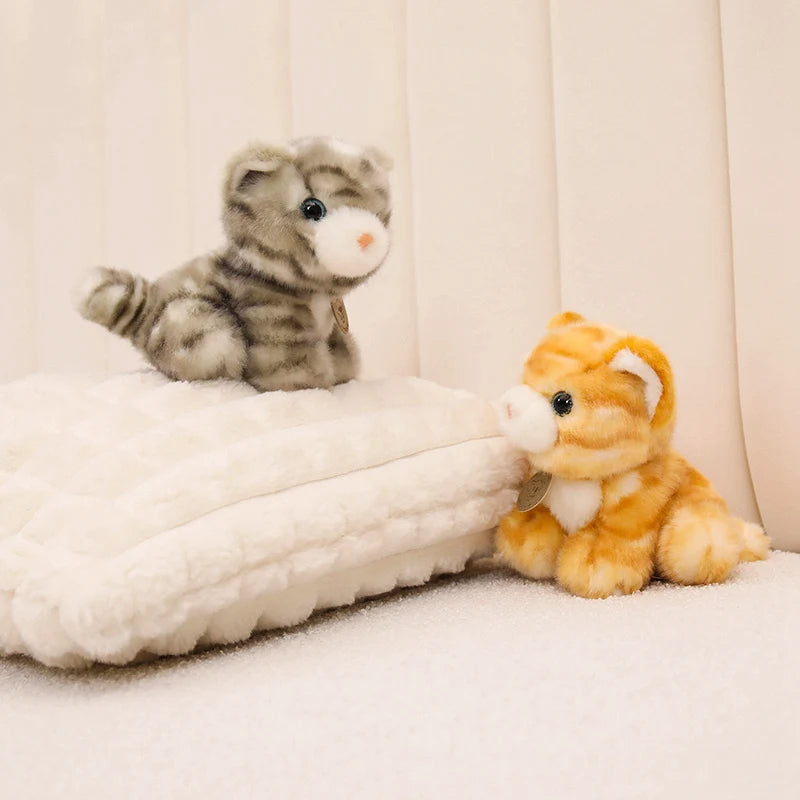 16cm Super Soft Baby Cats Plush Doll Adorable Small Tabby Cat Plushies Lifelike Cute Toy Kawaii Girl Boy Birthday Gift