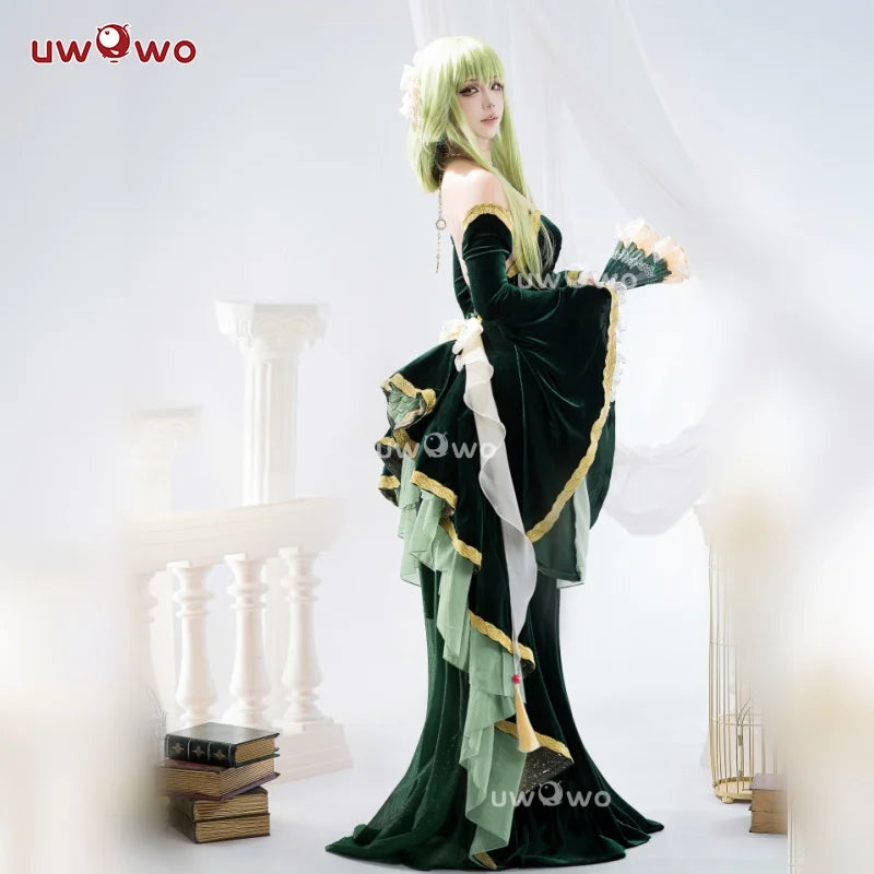IN STOCK UWOWO C.C.Cosplay Anime Codee Geasss:C.C. CC Court Style Gown Cosplay Costume Halloween Costume