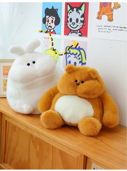 35-45cm Cute Muscle Bear Snot Bear Doll Sitting Posture Pull String Animals Stuffed Toy Soft 24CM Plush Bear Doll Kids Kawaii