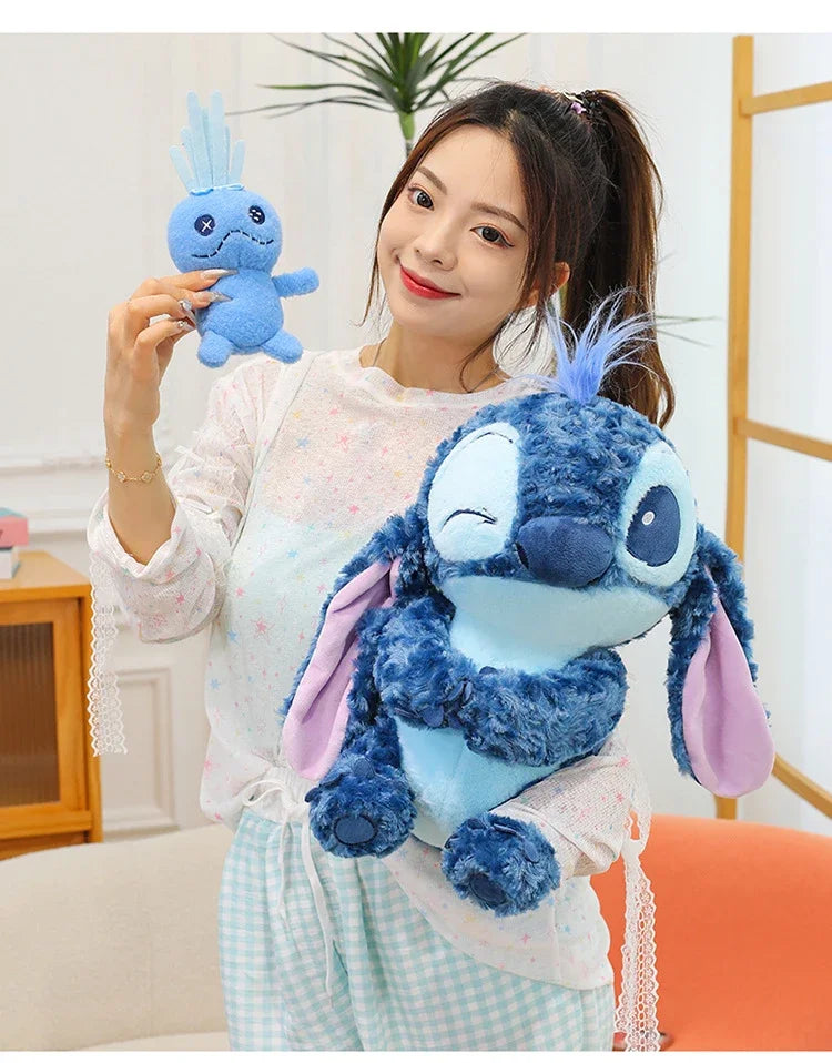 30/85cm Lilo and Stitch Disney Plush Toys Pink Kawaii Scrump Anime Cartoon Plushie Sakura Stich Dolls Soft Stuffed Gift for Kids