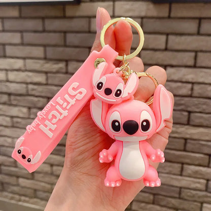 Anime Disney Keychain Variety of Cartoon Gift Cartoon Cute Doll Keyring Ornament Key Chain Car Pendant Toys Gift Stitch