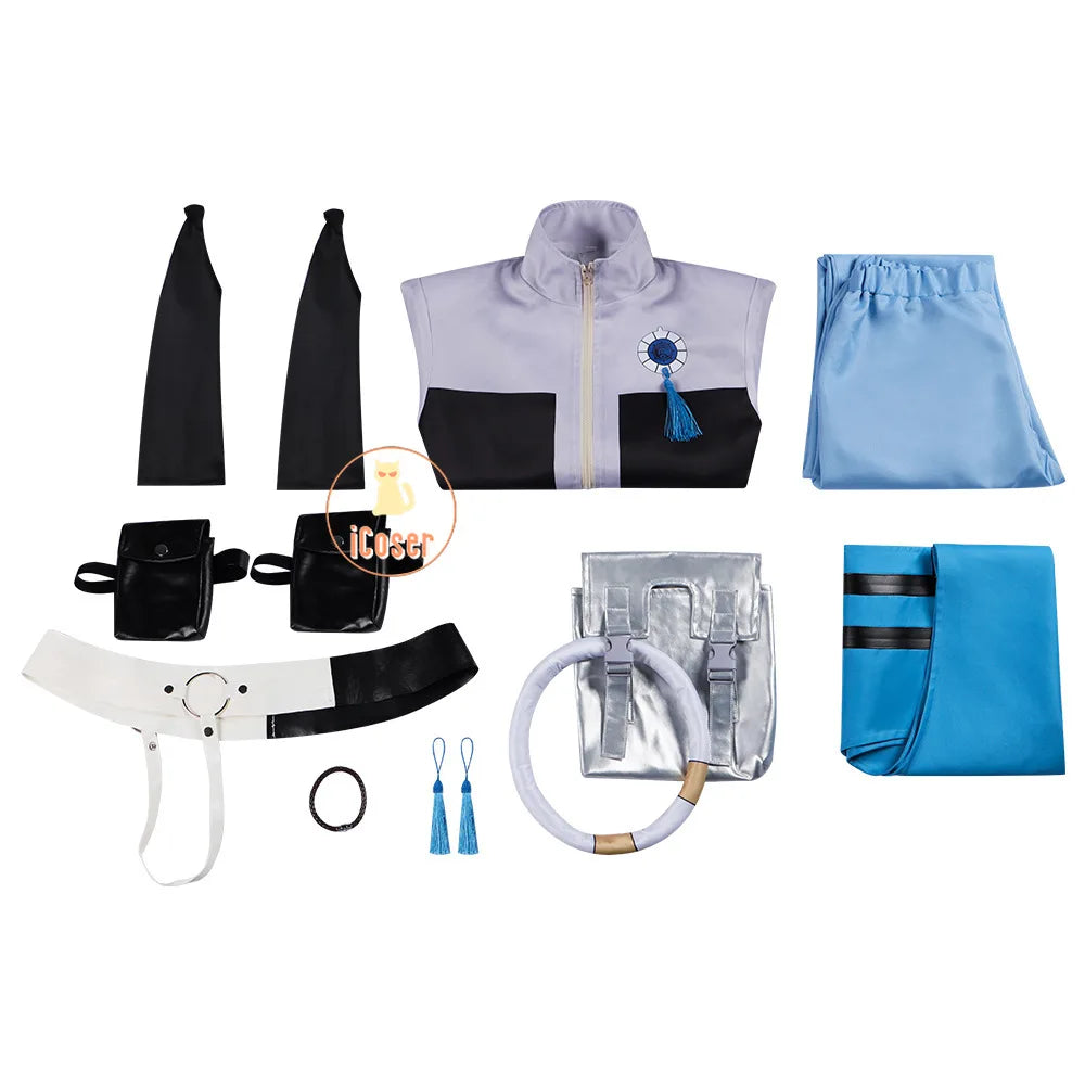 Anime Gachiakuta Zanka Nijiku Cosplay Costume Wig Uniform Earrings Akuta Cleaners Halloween Party for Women Men Role Play Outfit