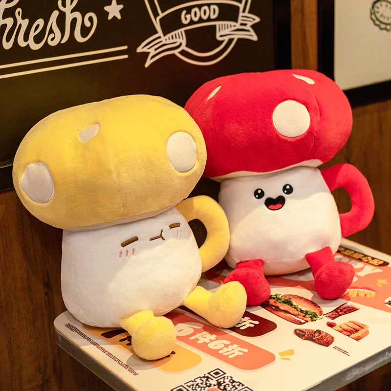 23/30cm Cute Vegetables Kawaii Red Mushrooms Shii-take Plush Soft Toy Stuffed Dolls Home Decor Gift For Girl Boy Birthday