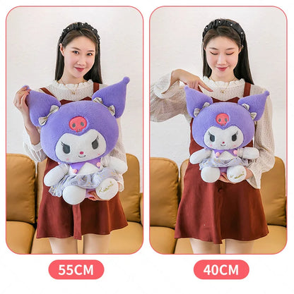 New White Gold Series Kuromi Plush Toy My Melody Sleeping Pillow Cute Stuffed Animal for Kids Birthday Christmas Gift for Girls