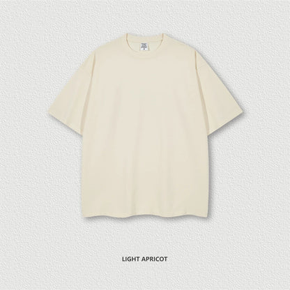 ZODF Trendy Summer 260gsm Cotton Oversized T Shirts For Men Unisex Male Kanye West High Street Solid Tees Brand Tops HY0122