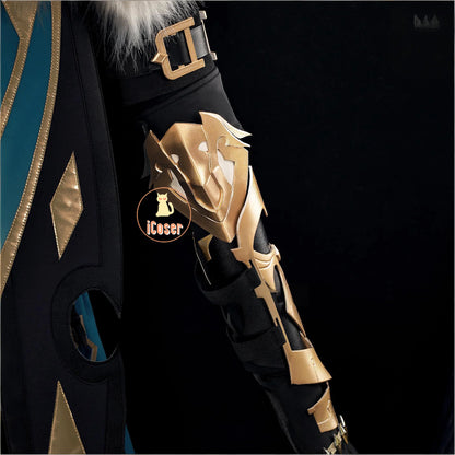 Genshin Impact Varka Cosplay Costume Wig Uniform Knights of Favonius Mondstadt Halloween Party Women Men Girls Role Play Props