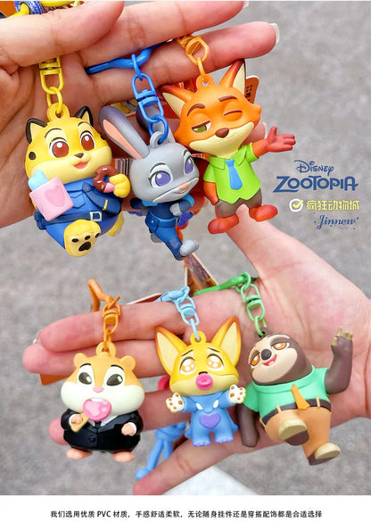 Zootopia Cartoon Character Injection Molding 3D Keychain Premium Design Anime Themed Accessories Collectible Toy Figures Gift