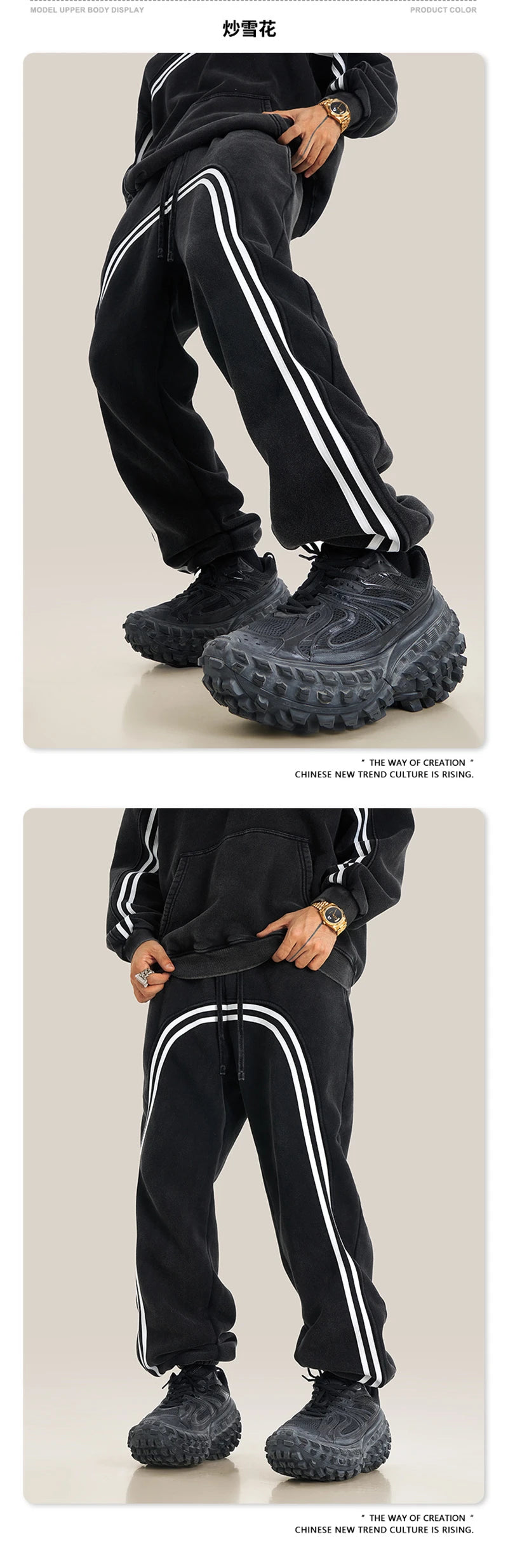 ZODF New Autumn Winter Men Fleece Sweatpants Women Unisex 332gsm Washed Ribbon Warm Joggers Pants Brand Clothes HY0877