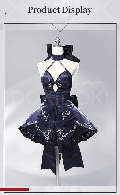 Saber Artoria Pendragon Cosplay Costume Game Fate/stay Night DokiDoki-R Women Black Saber Dress