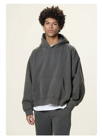 ZODF New 2025 Winter Man 350gsm Washed Fleece Hoodies Unisex Loose Boxy Style Hooded Pullovers Brand Outwears HY0041