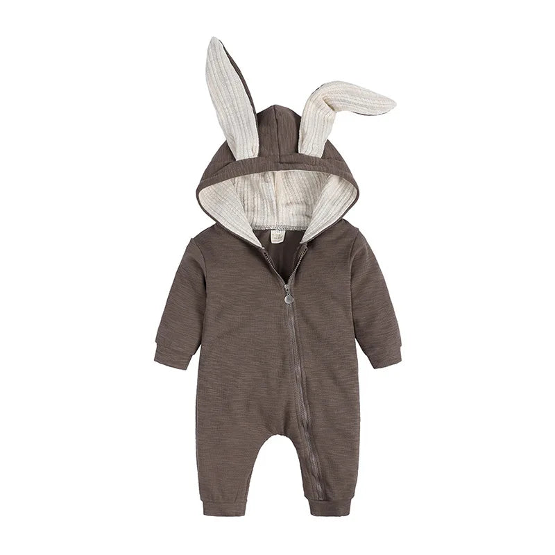 Baby Rompers Boys Girls Newborn 0 to 3 6 9 12 18 Months Boutique Cotton Long Sleeve Rabbit Ear Infant Onesie Spring Fall Clothes