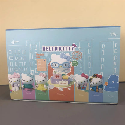 HelloKitty cartoon figurine Sunday worker cake food doll blind box Kt Cat desktop decoration room decoration mystery box gift