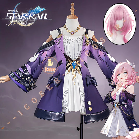 Honkai Star Rail Cyrene Cosplay Costume Wig Dress Headwear Game Uniform Amphoreus Halloween Party for Women Girls Outfit iCoser