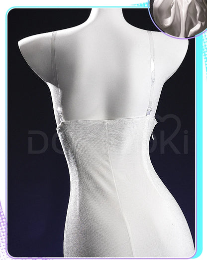 IN STOCK SUA Cosplay Costume Anime Alien Stage Cosplay【S-2XL】DokiDoki-R White Sexy Dress Stage Costume SUA Halloween Plus Size