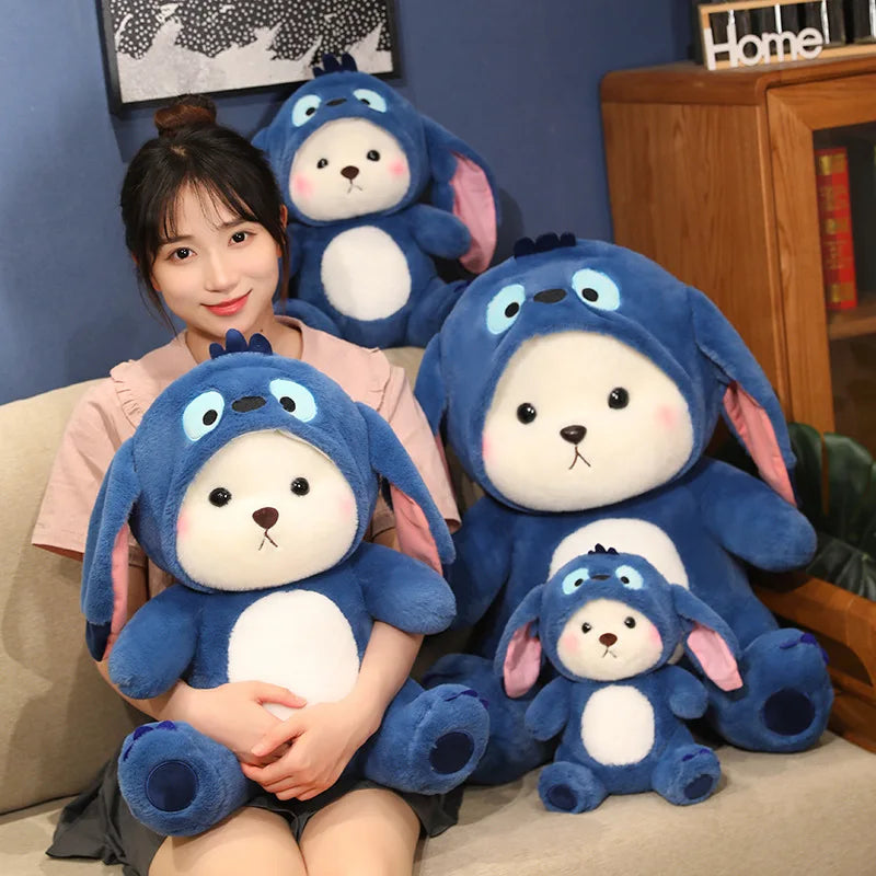 New Kawaii Lena Bears Stitch Plush Doll Turn into Teddy Bear Throw Pillow Children Appease Sleeping Dolls Girls' Birthday Gifts