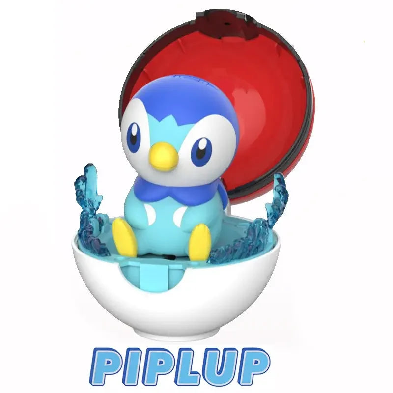 Pokemon Figure Set Pikachu Piplup Cubone Mimikyu Jigglypuff Cute Anime Ornament Pokeball Deformed Figurine Children Toy