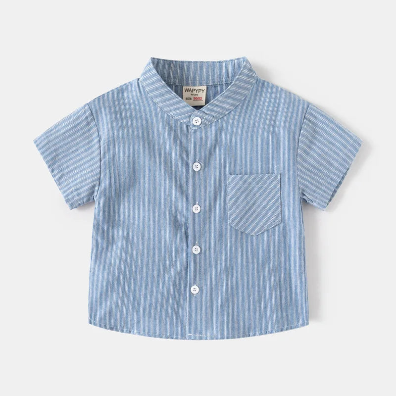 Soft Boys Shirts Summer Cotton Shirt 2 to 3 4 5 6 7 Years Kids Shirts Basic White Shirt Blue Casual Shirts Children's Clothing