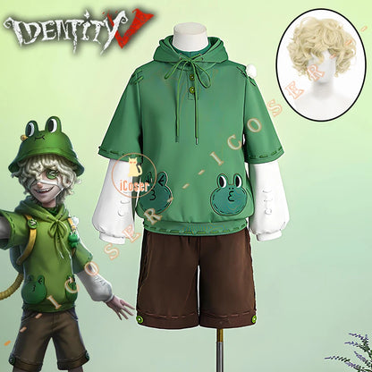 Identity V Fire Investigator LEONARD Cosplay Costume Wig Green Uniform Hat Florian Brand Halloween Party for Women Men Carnival