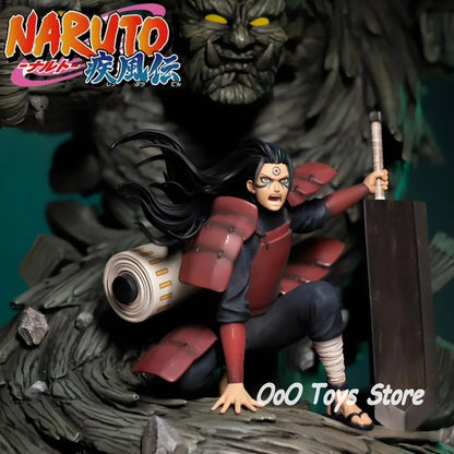 16.5cm Anime Naruto Senju Hashirama Squatting Double Headed PVC Action Figure Model Collectible Toy Gift