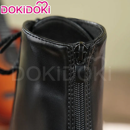 Women Men Cosplay Shoes Daily Boots DokiDoki Black 5cm Flat Bottom Shoes Cosplay Props